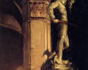 约翰辛格萨金特 - Statue of Perseus by Night